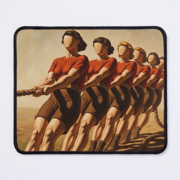 Item preview, LA VICTOIRE À L'ARRACHÉ (The Tug of War Victory) - Original Art Deco Artwork designed and sold by elektronen.