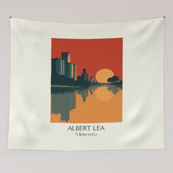 Item preview, Albert Lea Minnesota Travel Poster | Vintage Southern MN Lake City Wall Art designed and sold by TuncGK.