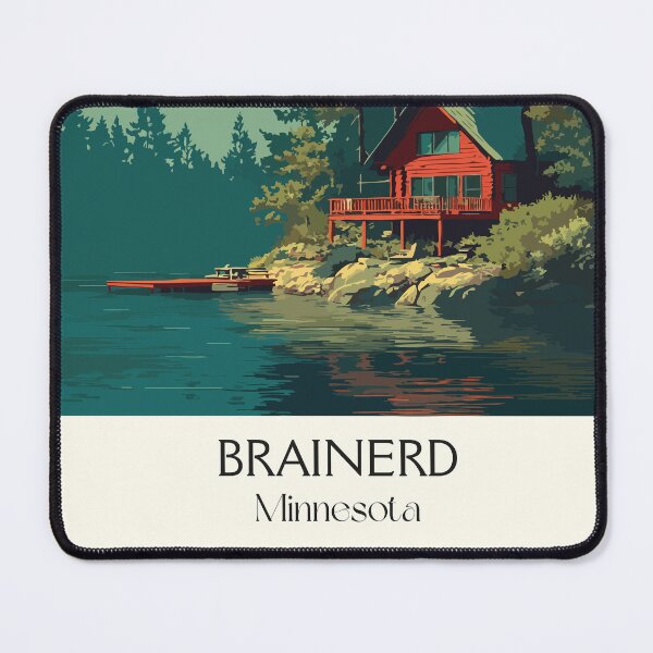 Item preview, Brainerd Minnesota Travel Poster | Vintage Lakes Area & Cabin Life Wall Art designed and sold by TuncGK.