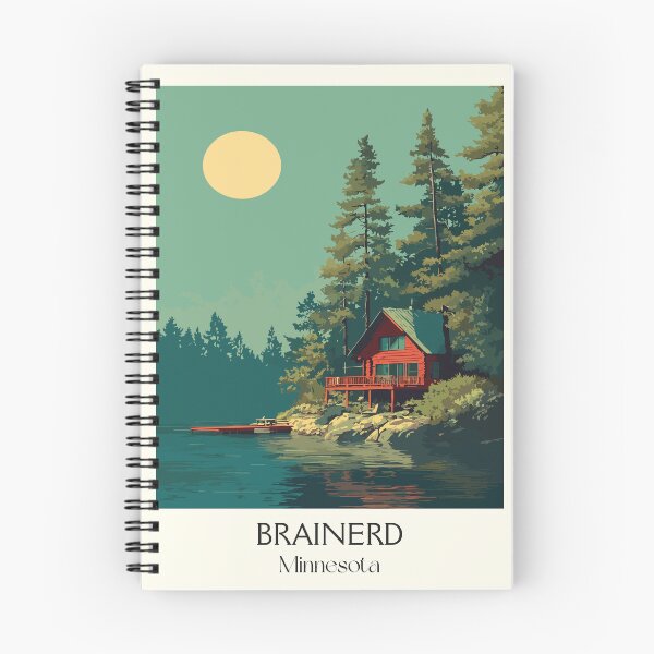 Item preview, Brainerd Minnesota Travel Poster | Vintage Lakes Area & Cabin Life Wall Art designed and sold by TuncGK.