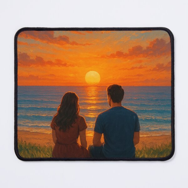 Item preview, Romantic Sunset Couple on the Beach – Ocean Love Artwork designed and sold by FORYOUOFFICIAL.