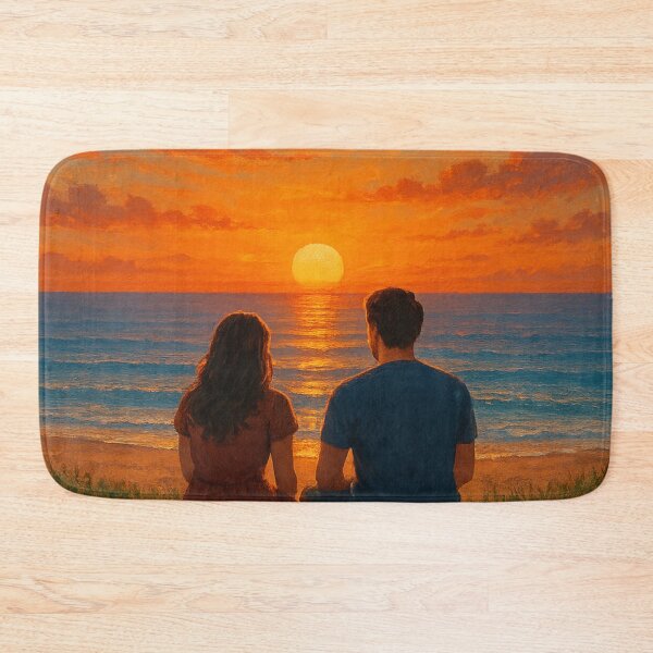 Item preview, Romantic Sunset Couple on the Beach – Ocean Love Artwork designed and sold by FORYOUOFFICIAL.