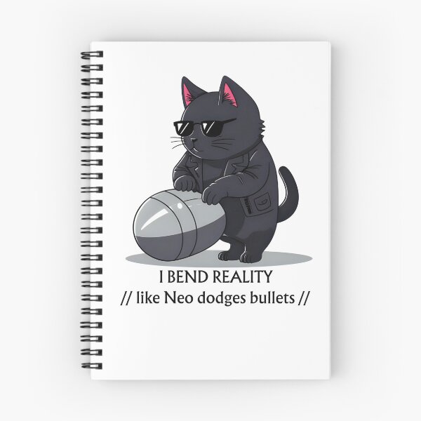 Item preview, I Bend Reality Like Neo Dodges Bullets – Funny Matrix Cat Design designed and sold by Paperpoison.