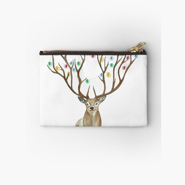 Item preview, Festive Deer with Antler Lights – Watercolour Christmas Illustration designed and sold by WillownWolfe.
