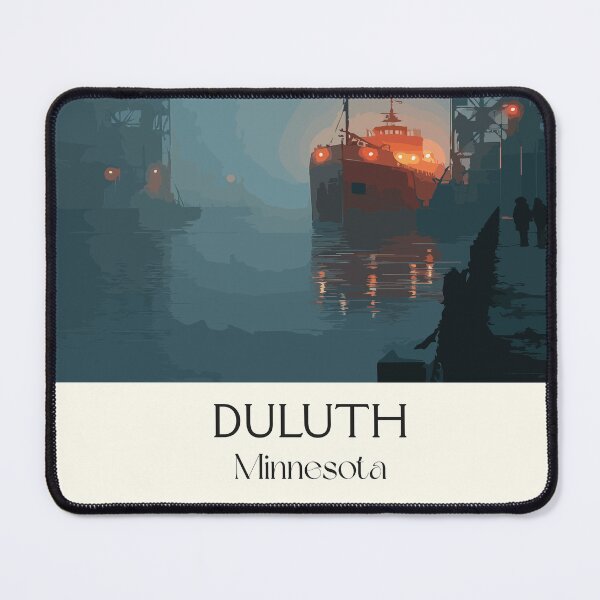 Item preview, Duluth Minnesota Travel Poster | Vintage Aerial Lift Bridge & Lake Superior Art designed and sold by TuncGK.