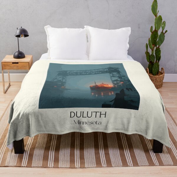 Item preview, Duluth Minnesota Travel Poster | Vintage Aerial Lift Bridge & Lake Superior Art designed and sold by TuncGK.