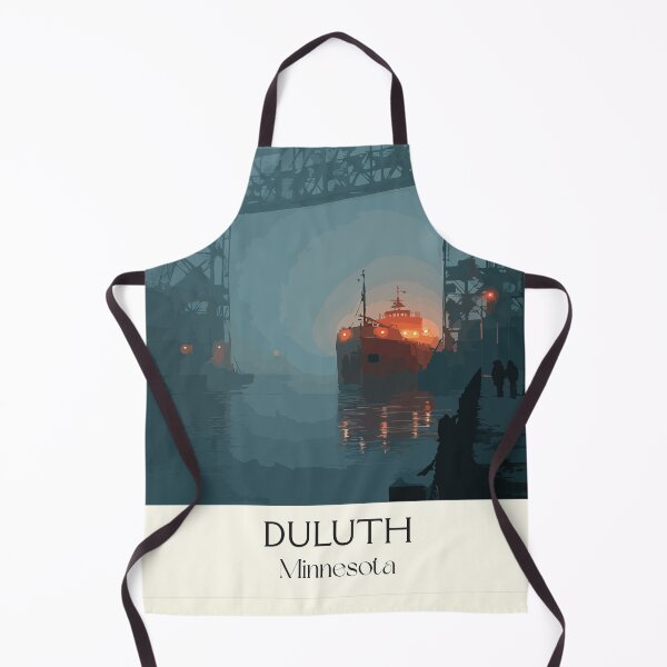 Item preview, Duluth Minnesota Travel Poster | Vintage Aerial Lift Bridge & Lake Superior Art designed and sold by TuncGK.