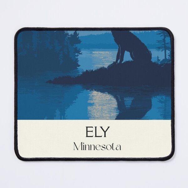 Item preview, Ely Minnesota Travel Poster | Vintage North Woods & Howling Wolf Wall Art designed and sold by TuncGK.