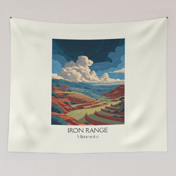 Item preview, Iron Range Minnesota Travel Poster | Vintage Mesabi & Taconite Mining Wall Art designed and sold by TuncGK.