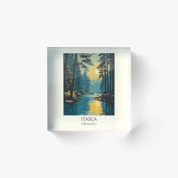 Item preview, Póster del Parque Estatal de Itasca, Minnesota | Arte mural vintage de las cabeceras del Misisipi designed and sold by TuncGK.