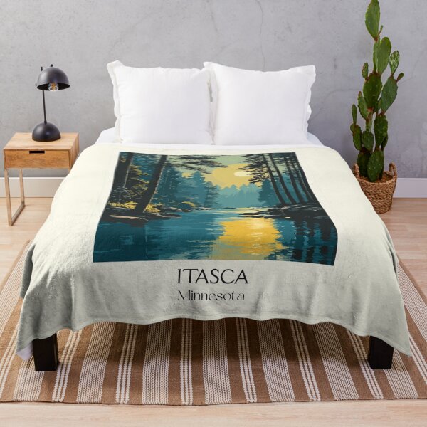 Item preview, Itasca State Park Minnesota Poster | Vintage Mississippi Headwaters Wall Art designed and sold by TuncGK.