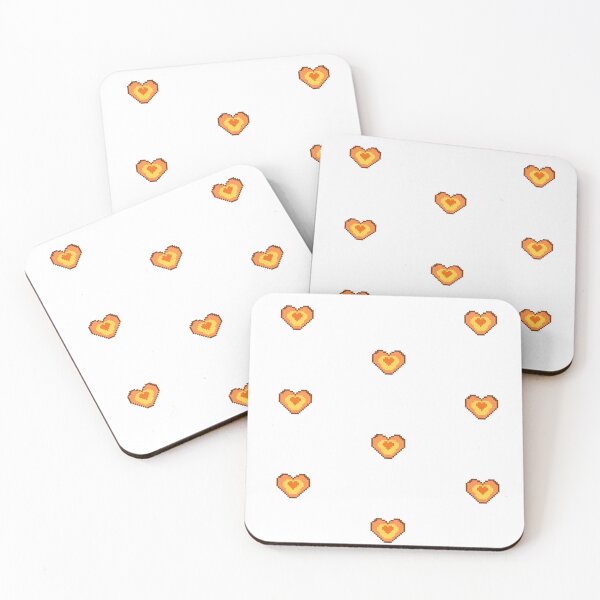 Item preview, Halloween heart in brown orange and yellow pumpkin colors and pixel art style designed and sold by CraftMuse19.