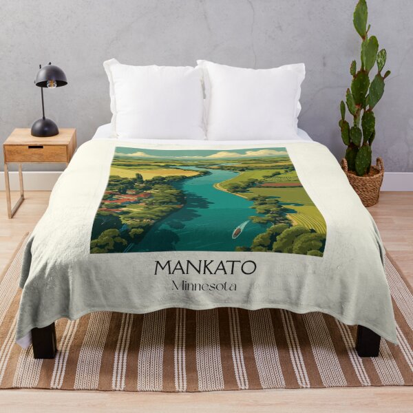 Item preview, Mankato Minnesota Travel Poster | Vintage Minnesota River Valley Wall Art designed and sold by TuncGK.