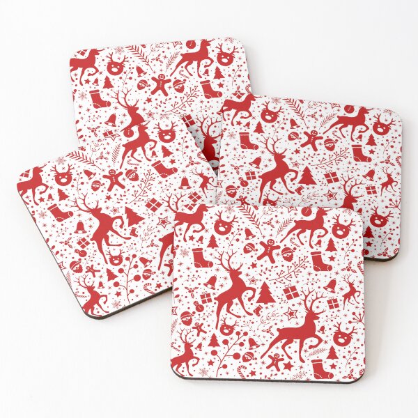 Item preview, Red & White Reindeer Christmas Pattern – Festive Holiday Seamless Design designed and sold by Rechtop.