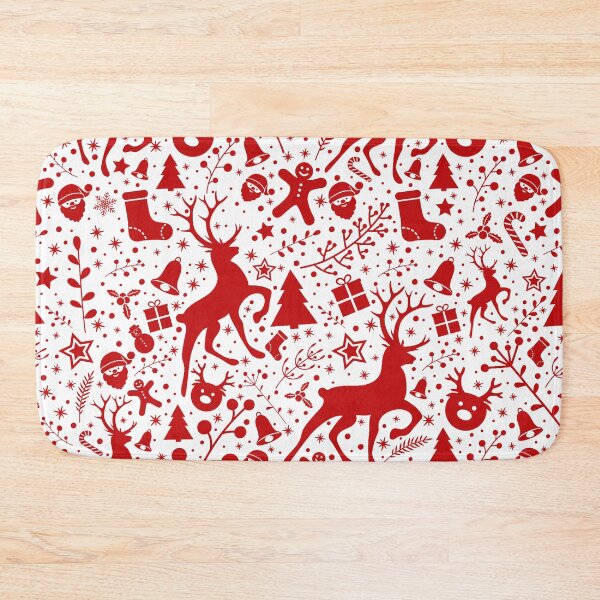 Item preview, Red & White Reindeer Christmas Pattern – Festive Holiday Seamless Design designed and sold by Rechtop.