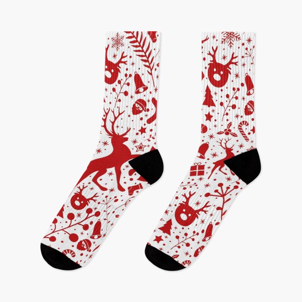 Item preview, Red & White Reindeer Christmas Pattern – Festive Holiday Seamless Design designed and sold by Rechtop.