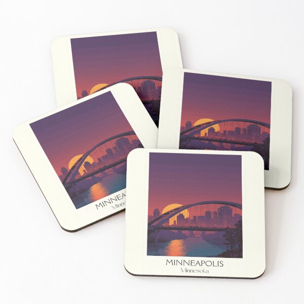 Item preview, Minneapolis Minnesota Poster | Vintage Stone Arch Bridge & Skyline Wall Art designed and sold by TuncGK.