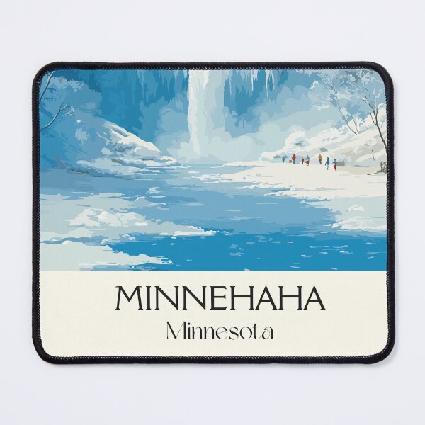Item preview, Minnehaha Falls Minneapolis Poster | Vintage Minnesota Waterfall in Winter Art designed and sold by TuncGK.