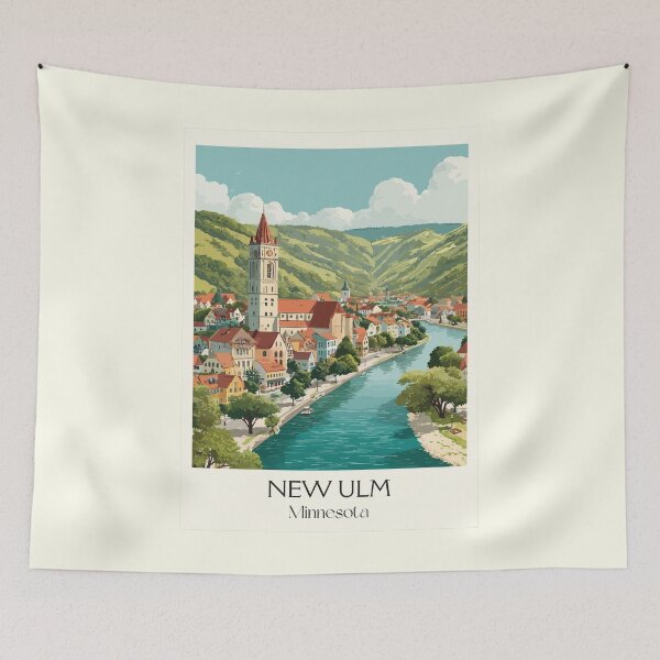 Item preview, New Ulm Minnesota Travel Poster | Vintage German Heritage & Hermann the German Art designed and sold by TuncGK.