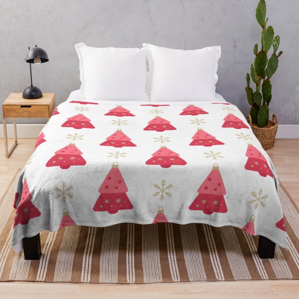Item preview, Pink Christmas Tree Pattern – Modern Holiday Design with Snowflakes designed and sold by SoftStyleStudio ⭐⭐⭐.