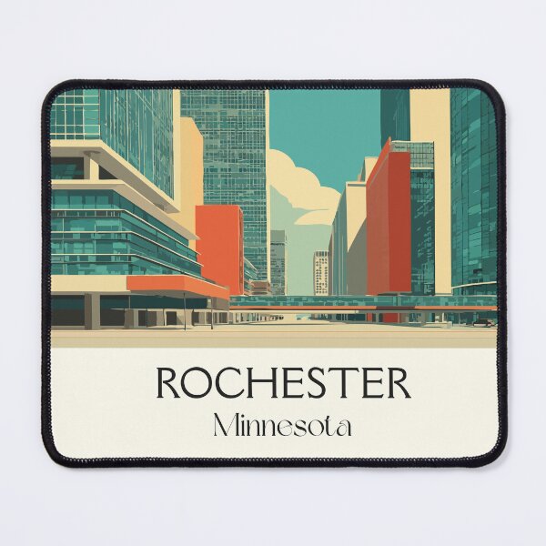 Item preview, Rochester Minnesota Travel Poster | Vintage Mayo Clinic & Modern City Wall Art designed and sold by TuncGK.
