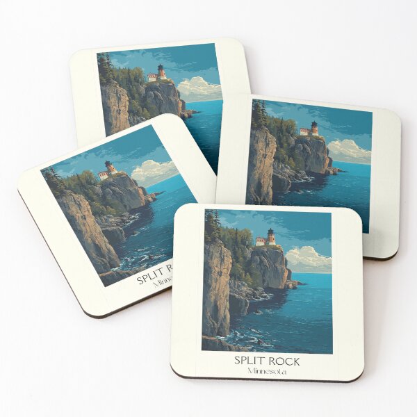 Item preview, Split Rock Lighthouse Minnesota Poster | Vintage North Shore State Park Wall Art designed and sold by TuncGK.