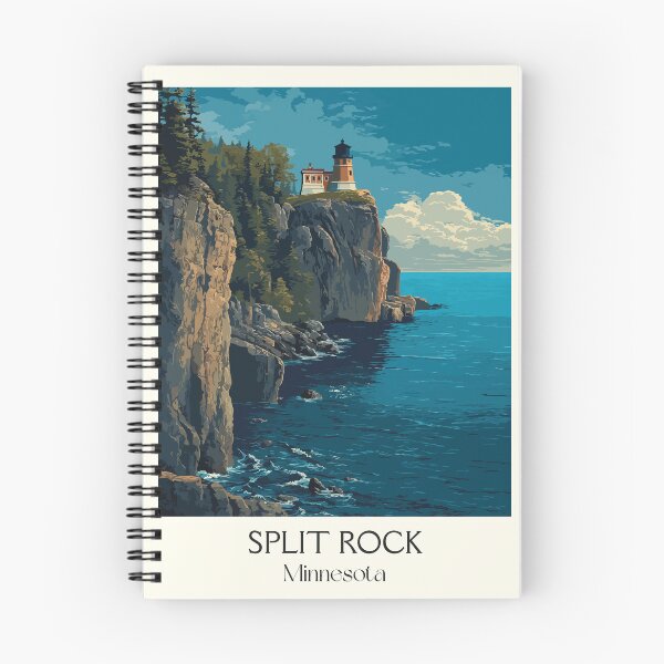 Item preview, Split Rock Lighthouse Minnesota Poster | Vintage North Shore State Park Wall Art designed and sold by TuncGK.