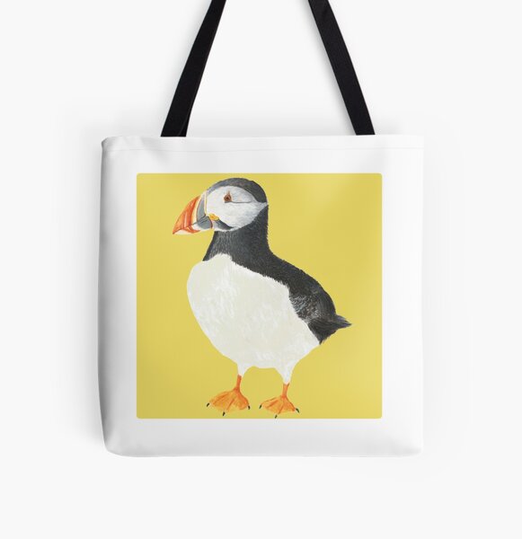 Paula Puffin (Yellow) All Over Print Tote Bag