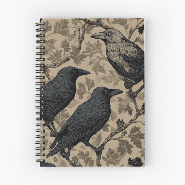 Item preview, Vintage Gothic Ravens on Botanical Beige Background Seamless Pattern designed and sold by dawnleblanc55.