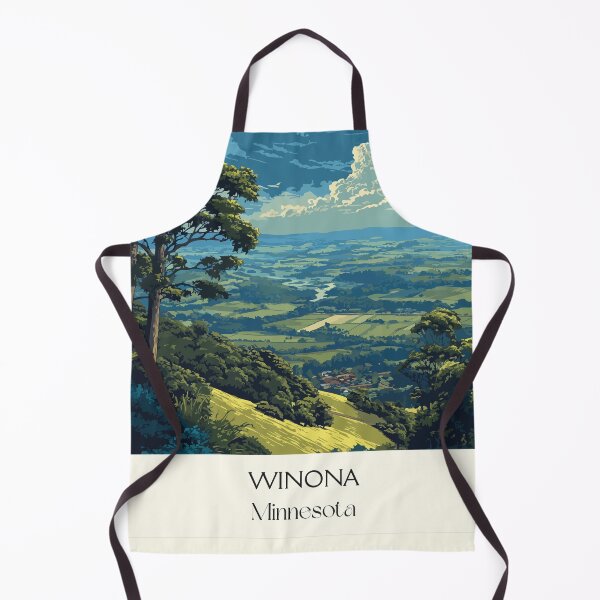 Item preview, Winona Minnesota Travel Poster | Vintage Sugar Loaf & Mississippi Bluff Art designed and sold by TuncGK.