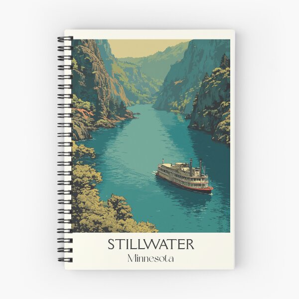 Item preview, Stillwater Minnesota Travel Poster | Vintage St. Croix River & Lift Bridge Art designed and sold by TuncGK.