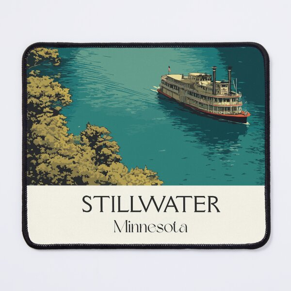Item preview, Stillwater Minnesota Travel Poster | Vintage St. Croix River & Lift Bridge Art designed and sold by TuncGK.