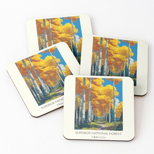 Item preview, Superior National Forest Poster | Vintage Minnesota & Golden Aspens Wall Art designed and sold by TuncGK.