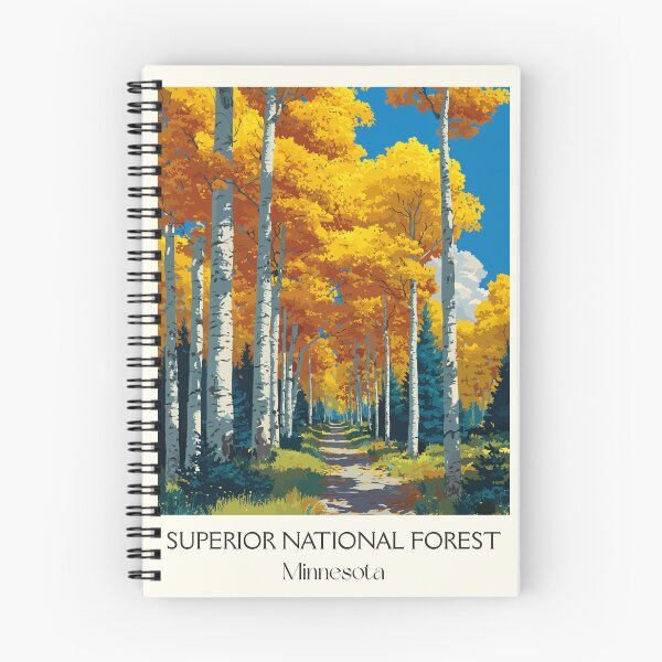 Item preview, Superior National Forest Poster | Vintage Minnesota & Golden Aspens Wall Art designed and sold by TuncGK.