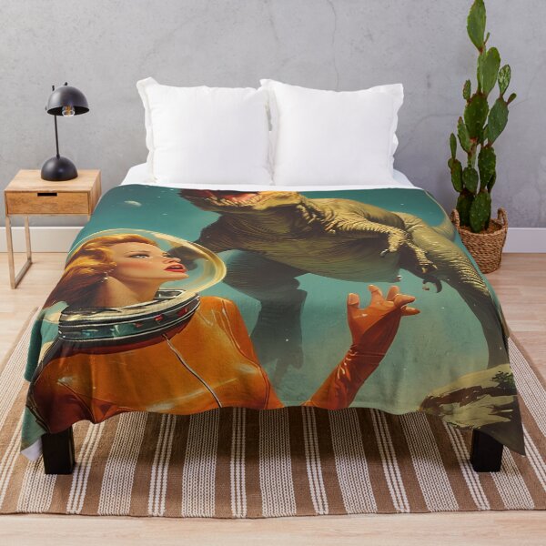 Item preview, The astronaut woman on the hunt for space dinosaurs designed and sold by she-devil-shirt.