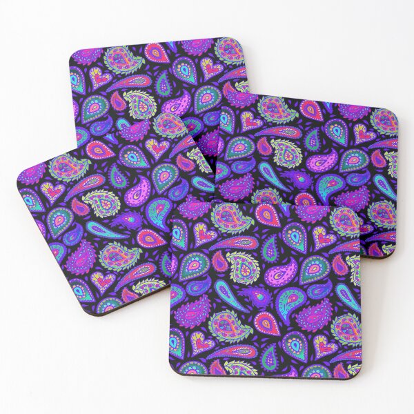 Item preview, Purple Passion Paisley and Black Multicolor Pattern designed and sold by CheriesArt.