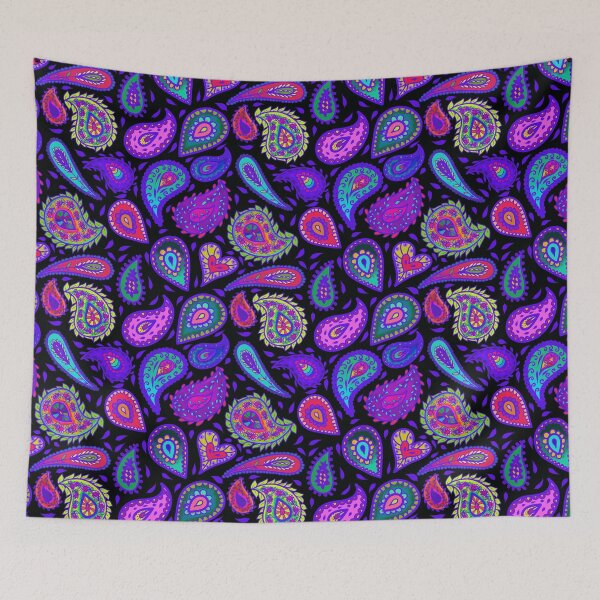 Item preview, Purple Passion Paisley and Black Multicolor Pattern designed and sold by CheriesArt.