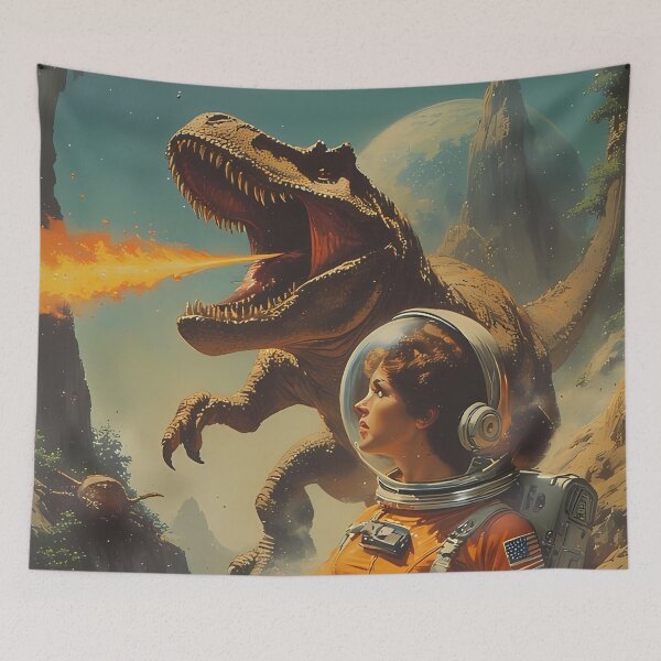 Item preview, Dinos are a space girls best friend  designed and sold by she-devil-shirt.