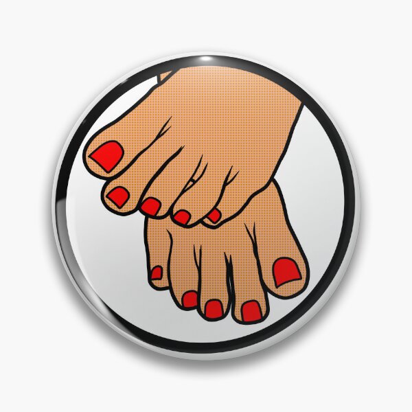 Item preview, Red Toes Badge designed and sold by SolefulStickers.