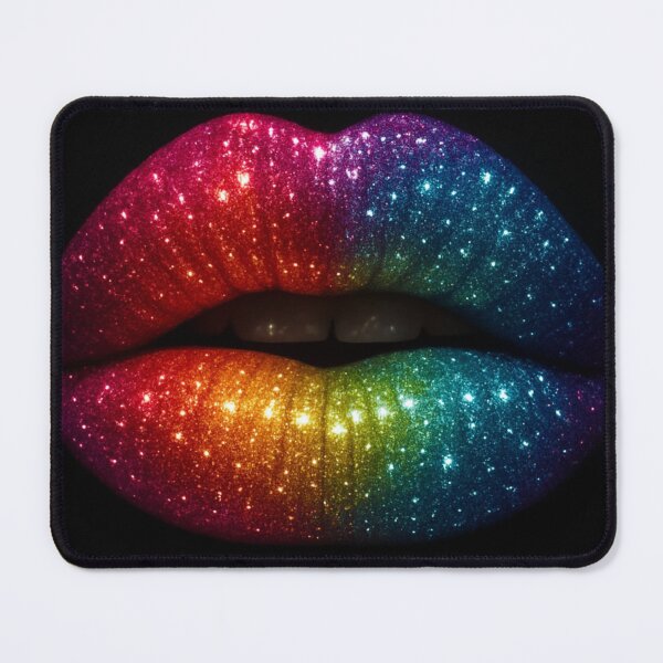 Item preview, rainbow lips with glitters and sparkles designed and sold by mariana83.