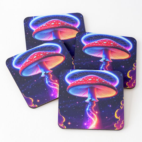 Item preview, Psychedelic Cosmic Mushroom UFO – Trippy Space Art designed and sold by OrbitTrend.