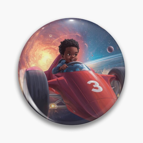 Item preview, Space Racer Cartoon – Boy Driving Red Car Through the Galaxy designed and sold by snoezelstudio.
