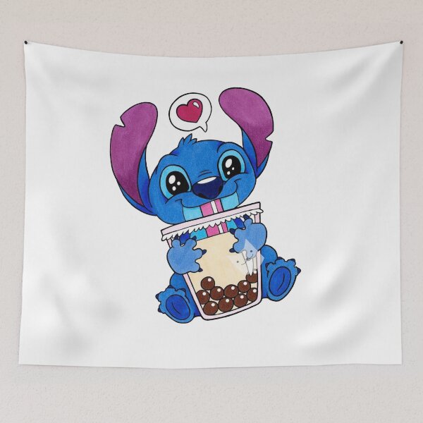 Item preview, Cartoon Stitch is drinking designed and sold by lokabrand.