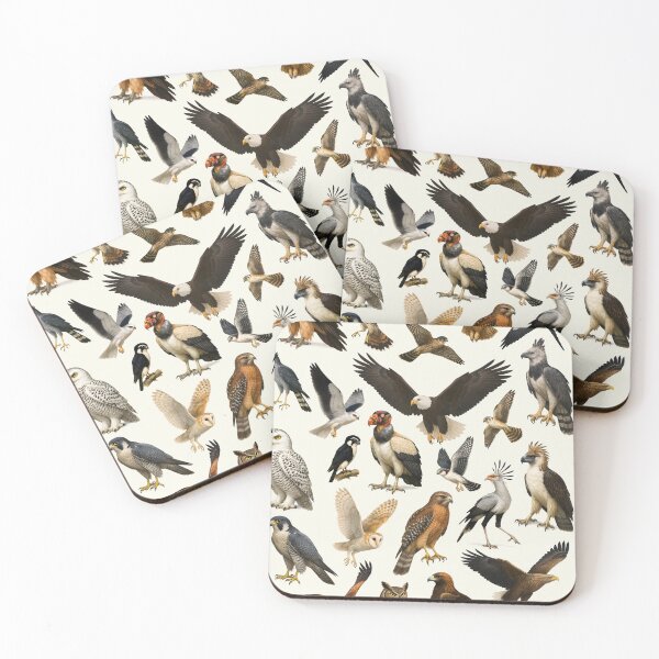 Item preview, Birds of Prey Retro Ornithology Illustration Wildlife Chart designed and sold by kakarikihill.