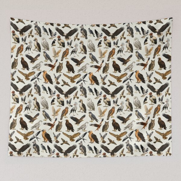 Item preview, Birds of Prey Retro Ornithology Illustration Wildlife Chart designed and sold by kakarikihill.
