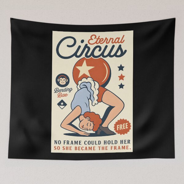 Item preview, Eternal Circus Vintage Acrobat Poster Retro Flexible Circus Artwork Graphic  designed and sold by DrawHandArt.