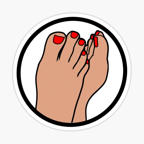 Item preview, Red Toes Badge designed and sold by SolefulStickers.