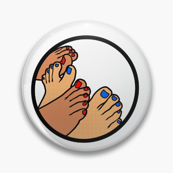 Item preview, Red And Blue Toes Badge designed and sold by SolefulStickers.