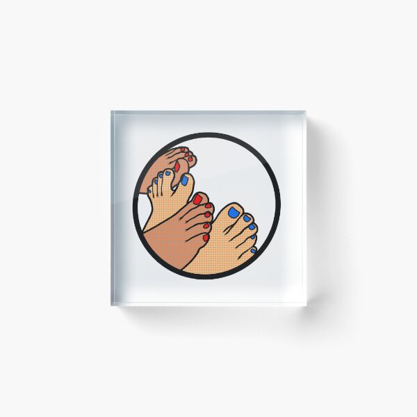 Item preview, Red And Blue Toes Badge designed and sold by SolefulStickers.