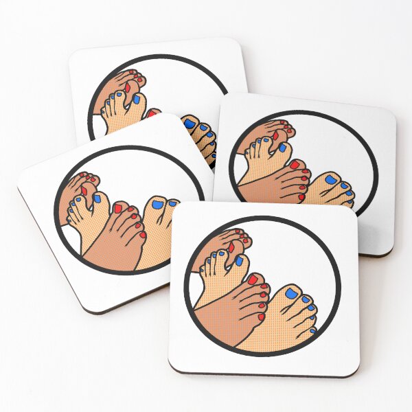 Item preview, Red And Blue Toes Badge designed and sold by SolefulStickers.